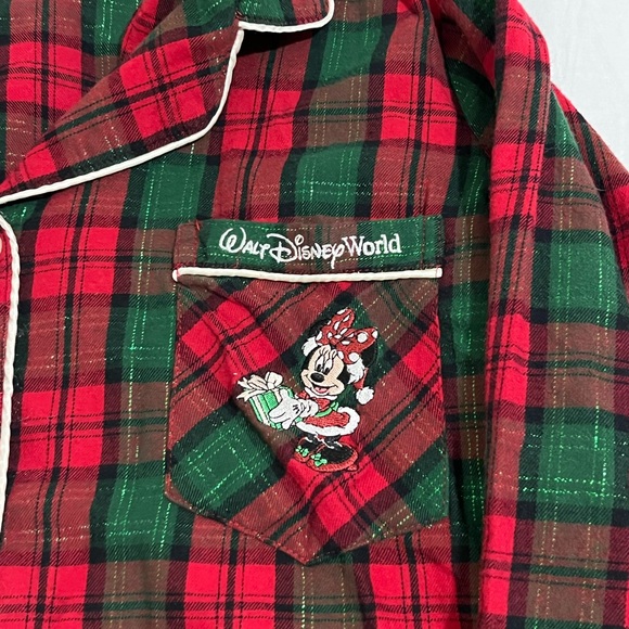 Walt Disney Parks Red and Green Plaid Minnie Mouse Nightgown Women’s Size L/XL - Picture 2 of 4